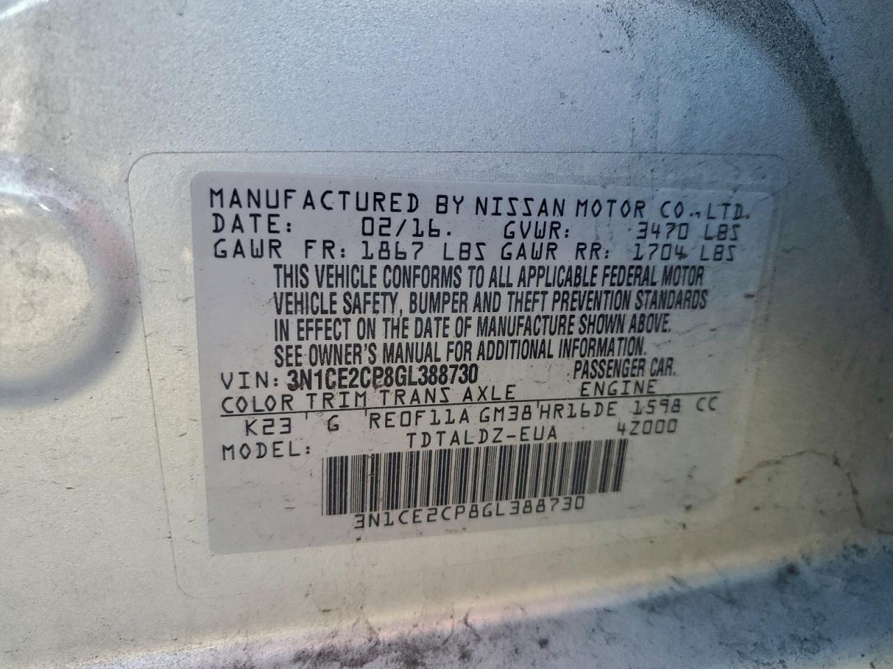 Nissan Versa S Image 2