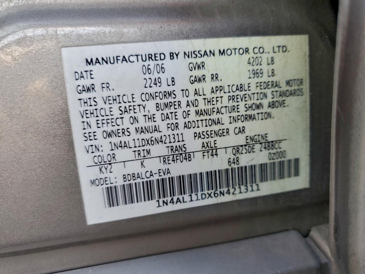 Nissan Altima S Image 2